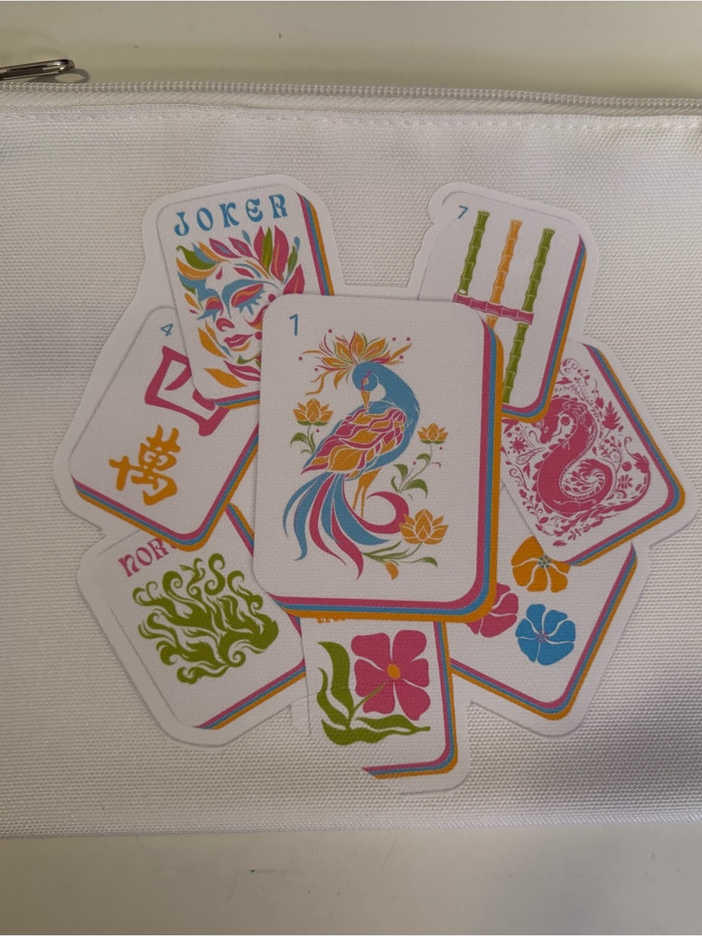 Mahjong Tile Canvas Zip Pouch 9.5 in x 7.5 in - Picture 3 of 5